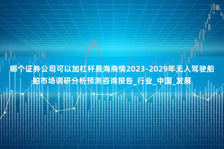 哪个证券公司可以加杠杆易海商情2023-2029年无人驾驶船舶市场调研分析预测咨询报告_行业_中国_发展